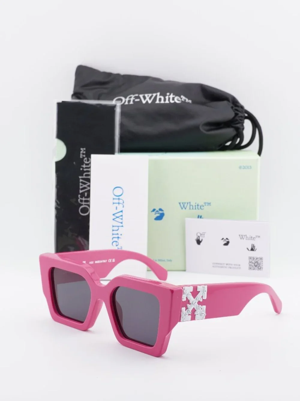Off-White OERI003 6807 Square Sunglasses – Pink / Grey